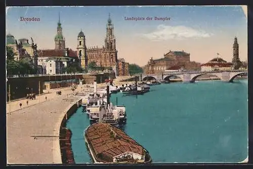 AK Dresden, Landeplatz der Dampfer