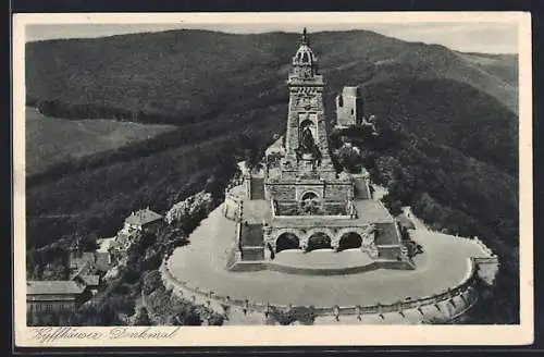 AK Kyffhäuser, Kyffhäuser Denkmal aus der Vogelschau