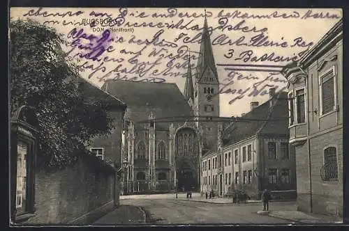AK Augsburg, Dom, Nordfront, Strassenansicht