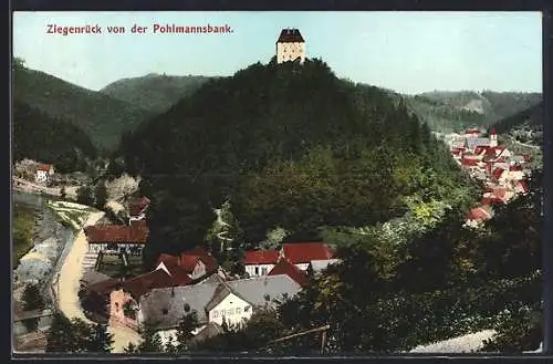 AK Ziegenrück, Ortsansicht von der Pohlmannsbank