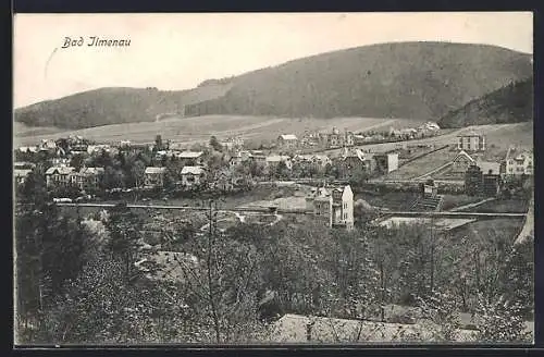 AK Bad Ilmenau, Panorama mit Gebirge