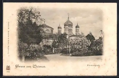 AK Weimar / Thüringen, Fürstengruft mit Gartenanlage