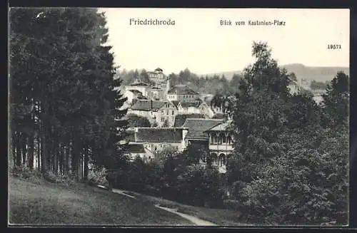 AK Friedrichroda, Blick vom Kastanien-Platz