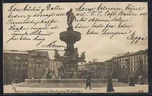 AK Berlin-Tiergarten, Herkulesbrunnen am Lützowplatz