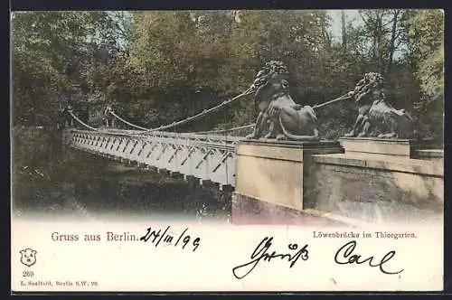 AK Berlin, Löwenbrücke im Tiergarten