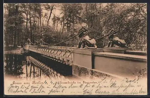 AK Berlin-Tiergarten, Löwenbrücke im Tiergarten