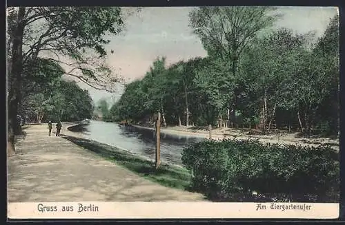 AK Berlin-Tiergarten, Partie am Tiergartenufer