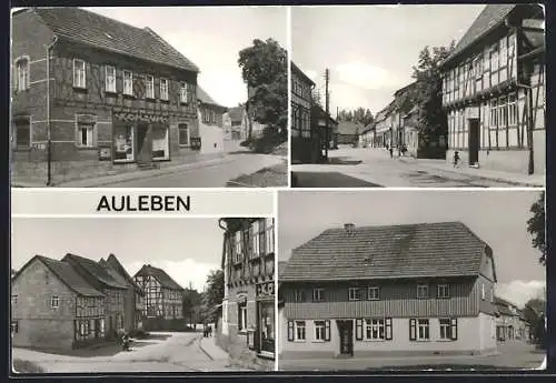 AK Auleben, Hauptstrasse mit Gasthaus Zur Sonne, Gaststätte Zur goldenen Aue, Konsum-Verkaufsstelle am Anger