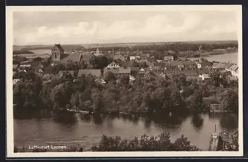 AK Lychen, Teilansicht mit Kirche
