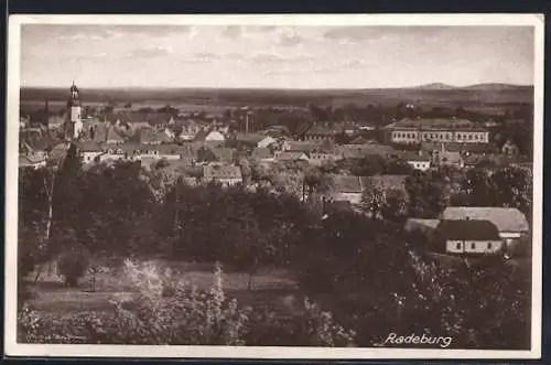 AK Radeburg, Teilansicht mit Kirche
