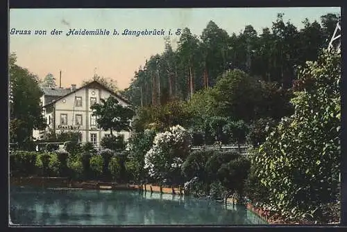 AK Langebrück i. S., Gasthof Haidemühle