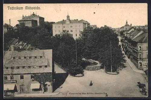 AK Mittweida, Technikum mit Strassenpartie