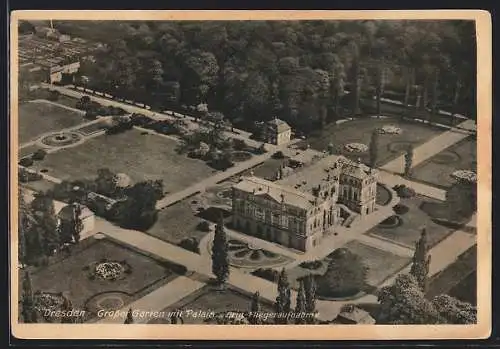 AK Dresden, Grosser Garten mit Palais, Fliegeraufnahme