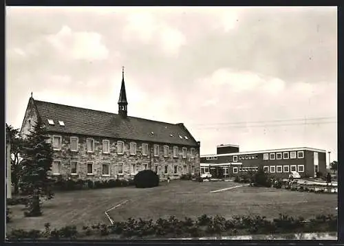 AK Nottuln i. W., Turmgebäude und Flachbau mit Anlage