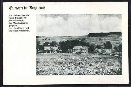 AK Gunzen i. V., Bauerndorf am Eisenbach