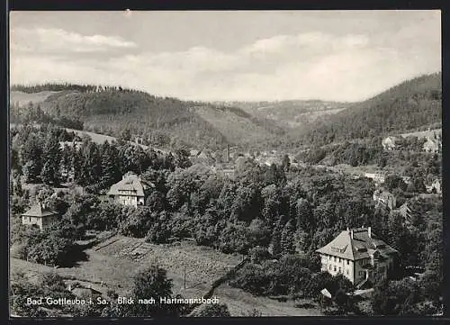 AK Bad Gottleuba i. Sa., Blick nach Hartmannsbach aus der Vogelschau