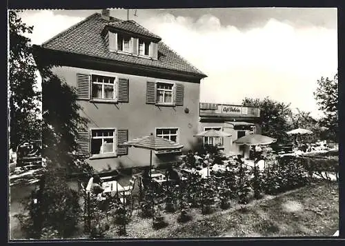 AK Hartha / Tharandt, Cafe Daheim mit Garten aus der Vogelschau