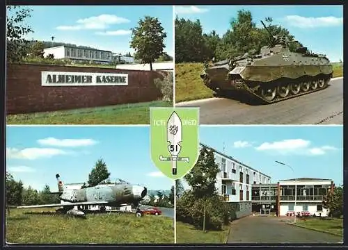 AK Rotenburg a. d. Fulda, Alheimer Kaserne, Panzer, Flugzeug, Wappen