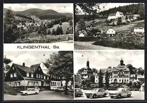 AK Klingenthal /Sa., Gasthaus Aschbergschenke, Marktplatz, Ortsansichten