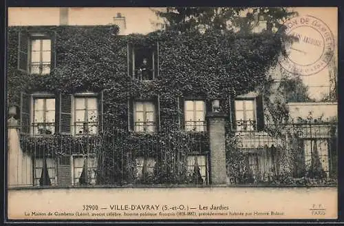 AK Ville-d`Avray /S.-et-O., Les Jardies, Maison de Gambetta, avocat célèbre et homme politique