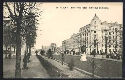 AK Clichy, Place des Fêtes, L`Avenue Gambetta