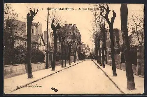 AK Bois-Colombes, Avenue Gauthier bordée d`arbres