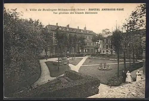 AK Boulogne-Billancourt /Seine, Hôpital Ambroise-Paré, Vue générale des Grands Bâtiments