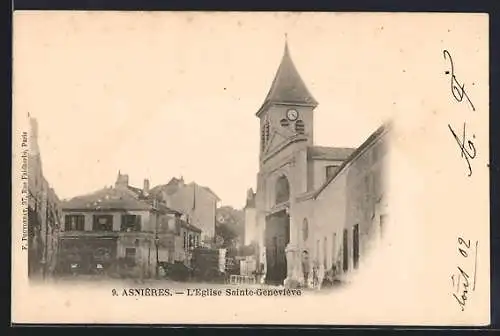AK Asnières, L`Église Sainte-Geneviève