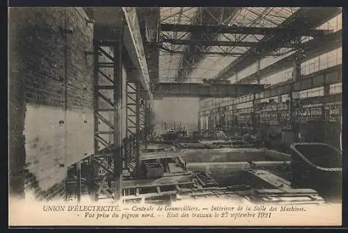 AK Gennevilliers, Intérieur de la Salle des Machines de la Centrale électrique, vue du pignon nord