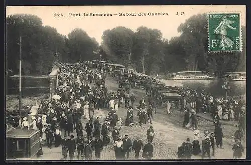 AK Suresnes, Pont de Suresnes, Retour des Courses