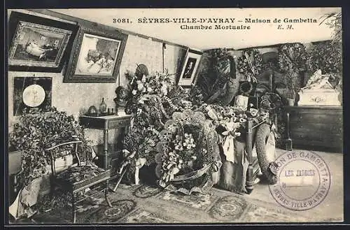 AK Sèvres-Ville-d`Avray, Maison de Gambetta, Chambre Mortuaire