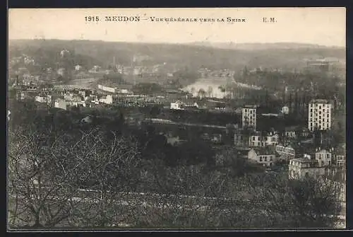 AK Meudon, Vue générale vers la Seine