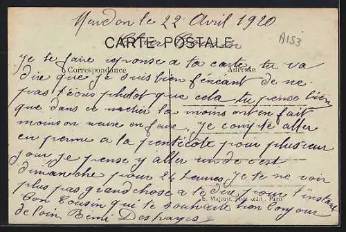 AK Meudon, Vue générale vers la Seine