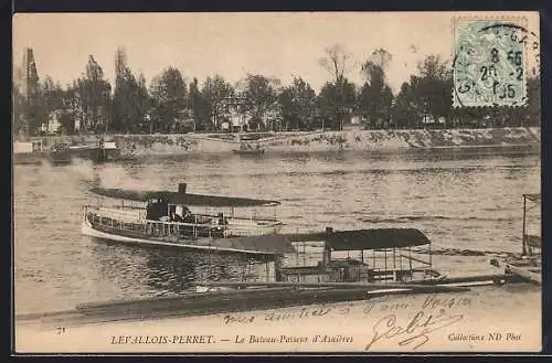 AK Levallois-Perret, Le Bateau-Passeur d`Asnières sur la Seine