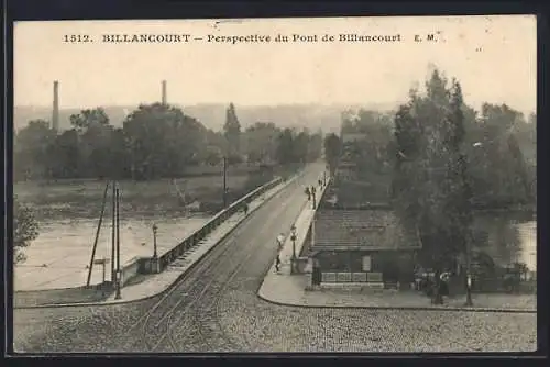 AK Billancourt, Perspective du Pont de Billancourt