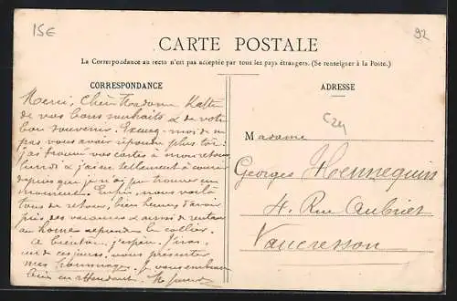 AK Boulogne-s.-Seine, La Poste centrale avec personnes devant le bâtiment