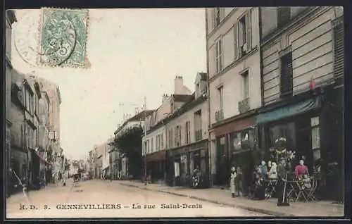 AK Gennevilliers, La rue Saint-Denis