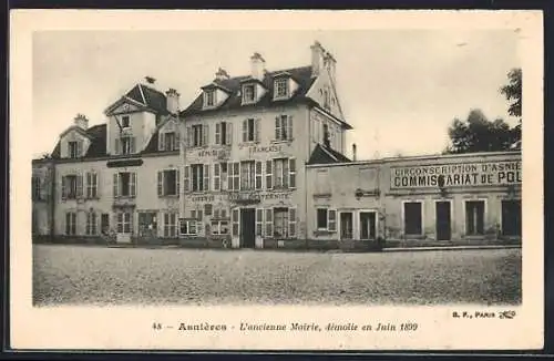 AK Asnières, L`ancienne Mairie, démolie en Juin 1899
