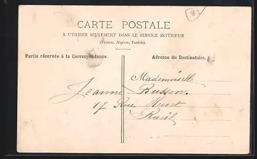 AK Rueil, Rue de la Réunion avec arbres alignés et lampadaire