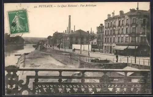 AK Puteaux, Le Quai National, Vue Artistique