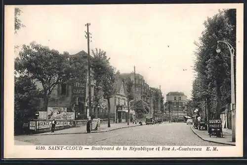 AK Saint-Cloud, Boulevard de la République et Rue A.-Coutureau