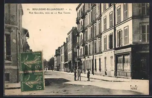 AK Boulogne-Billancourt, Rue Gallieni, coin de la Rue Thiers