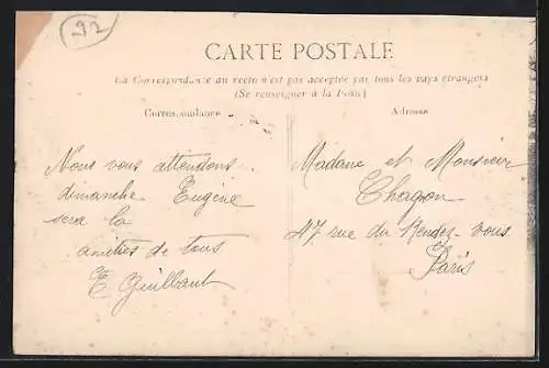 AK Saint-Cloud, Crue de la Seine 1910, Vue du parc inondé