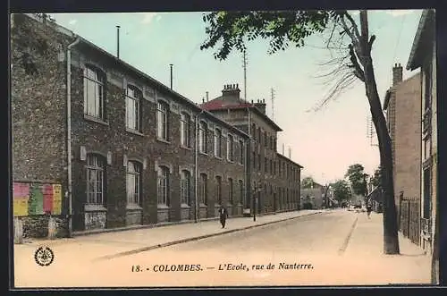 AK Colombes, L`Ecole, rue de Nanterre