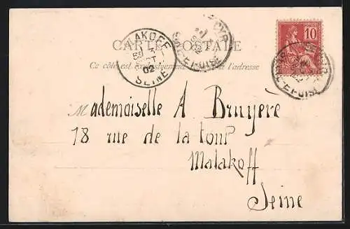 AK Ville-d`Avray, Route de Sèvres avec pont et maisons bordées d`arbres