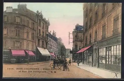 AK Bois-Colombes, Place Centrale et Rue des Aubépines