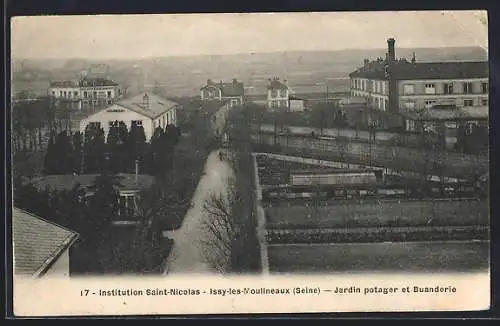 AK Issy-les-Moulineaux /Seine, Institution Saint-Nicolas, Jardin potager et Buanderie