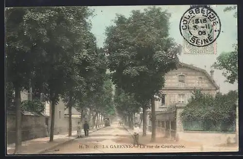 AK La Garenne, La rue de Courbevoie