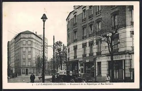AK La Garenne-Colombes, Boulevard de la République et Rue Sartoris