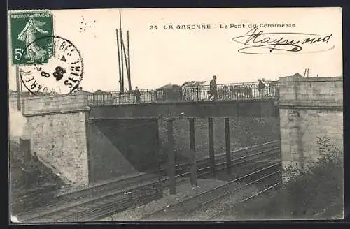 AK La Garenne, Le Pont du Commerce et voie ferrée en dessous